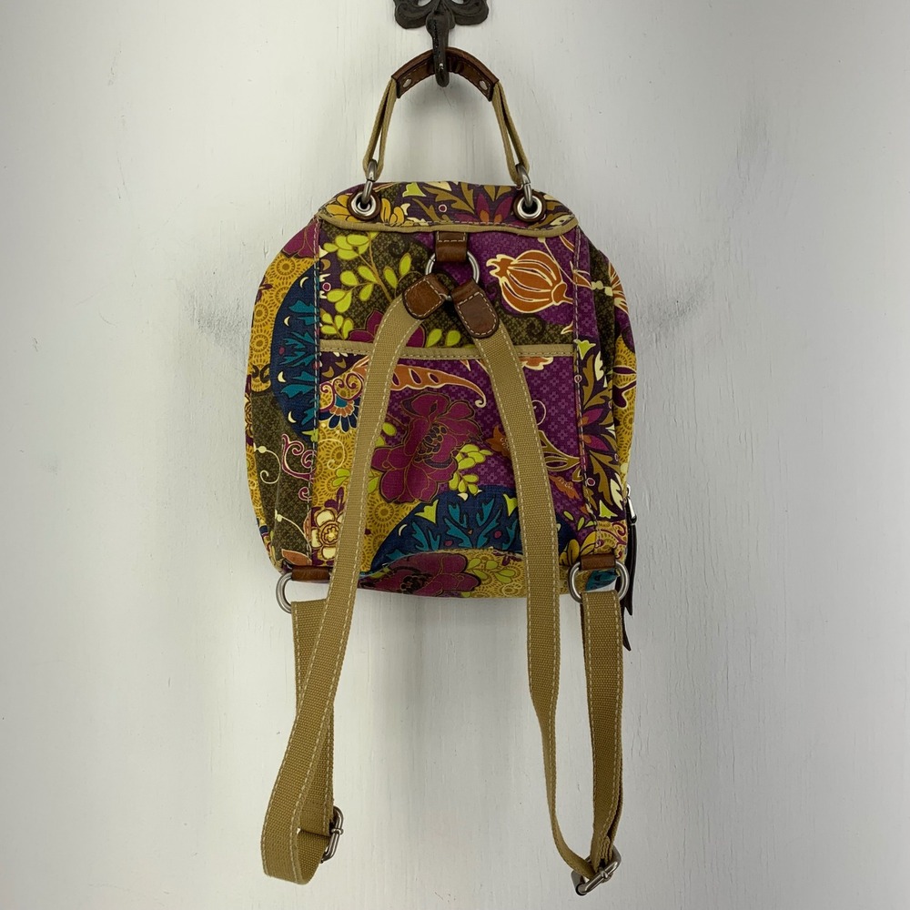 Fossil Paisley Mini Backpack Floral Indie Boho Purple Multi Festival Y2K Hippie - Picture 4 of 10